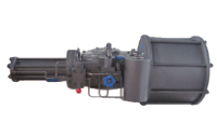 Scotch yoke hydraulic manual override cylinder